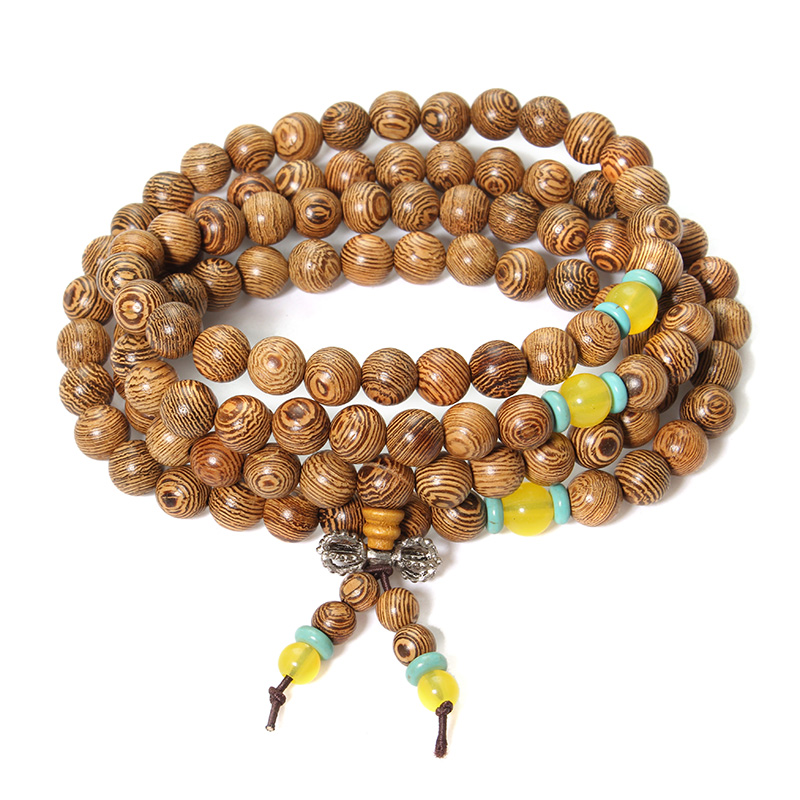 108 Wenge Wood Buddha Buddhist Prayer Beads Necklace Bracelet