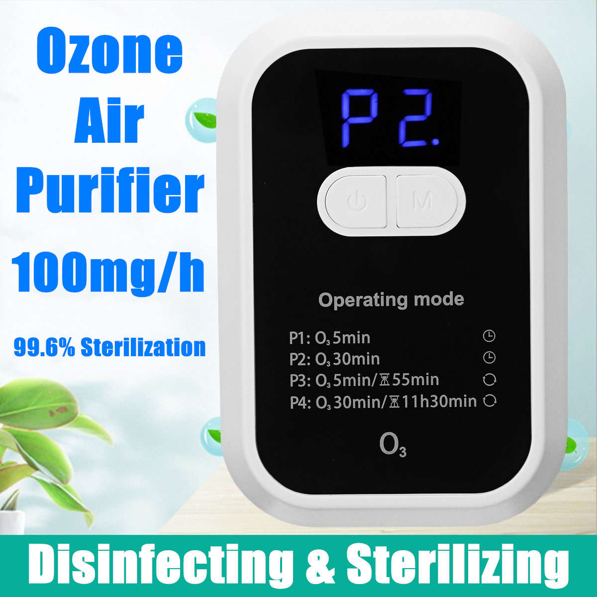Air Purifier Ozone GeneratorOdor remove Sterilize Disinfection Fresh Portable 