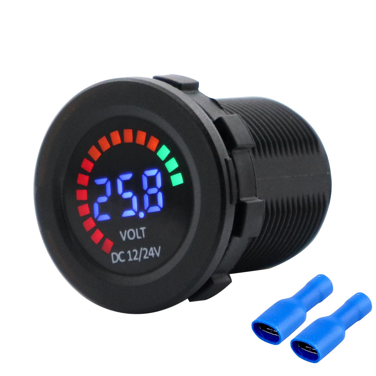 12V-24V Waterproof Car Boat Truck Motorcycle Dual LED Voltmeter Voltage Meter
