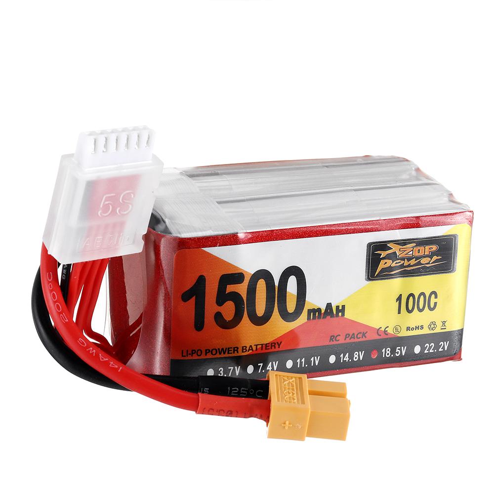 ZOP Power 18.5V 1500mAh 100C 5S Lipo Battery XT60 Plug for RC Racing Drone - Photo: 3
