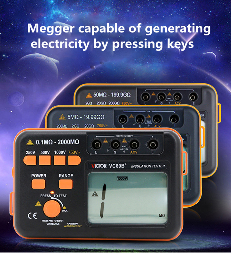 Megger-isolationswiderstandstester megohm-metro 1000 V Digital vc60b uh 