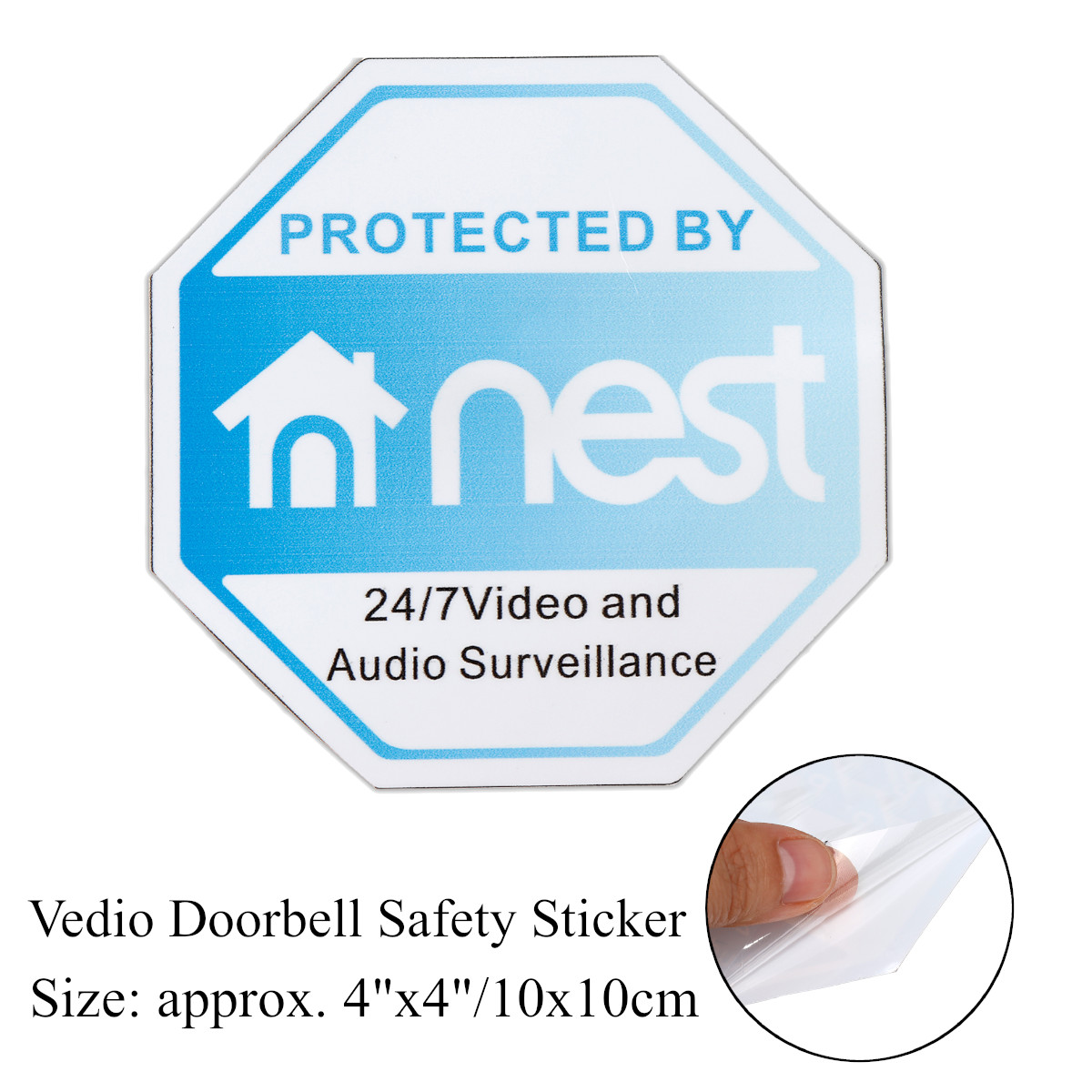 Qty 6 Video Doorbell Sticker Decal Nest Video Security Camera Outdoor 3.5” 