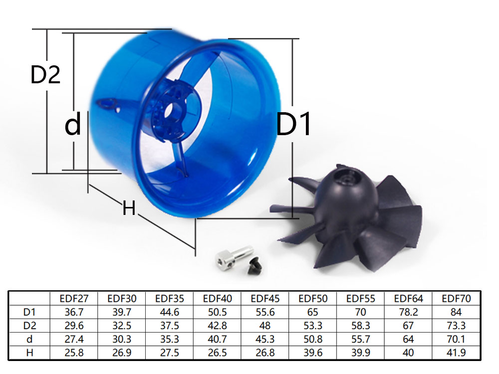 AEORC 70mm Ducted Fan System EDF AF70432B/AF70432B-P2 for Jet Plane with Brushless Motor - Photo: 6