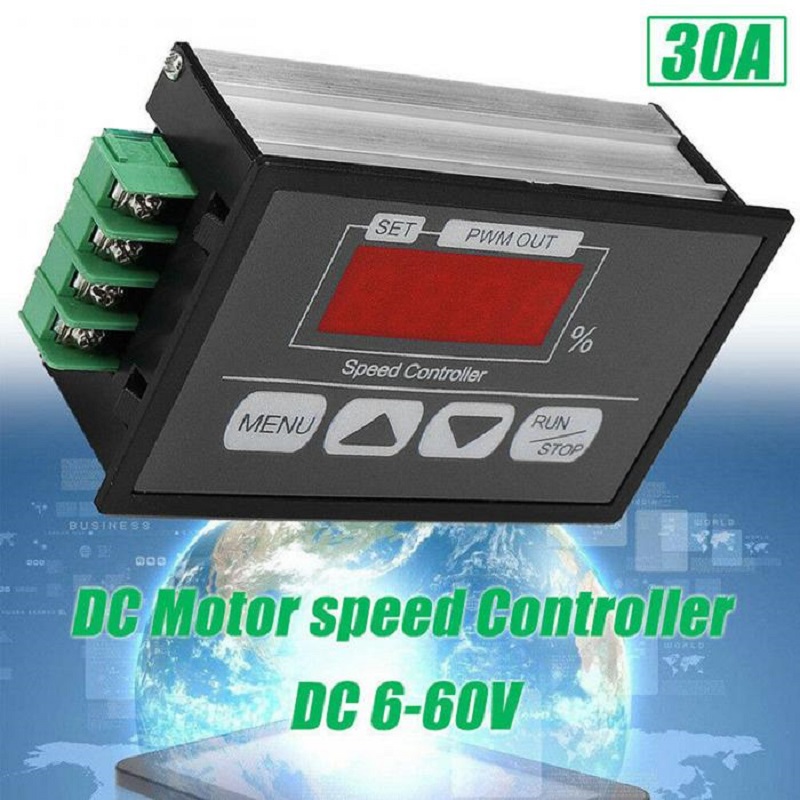 6-60v 30a slow start stop PWM dc motor speed control conmutador digital display 