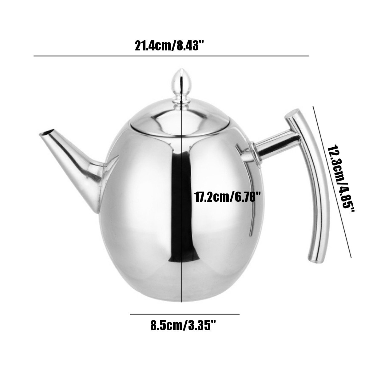 1.5L Stainless Steel Teapot Flower Tea Coffee Teapot Kettle with Filter Kitchen