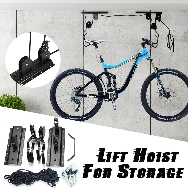 Bicycle Storage Rack Wall Mounted Bike, Ceiling Mount Bicycle Lift Storage Hook