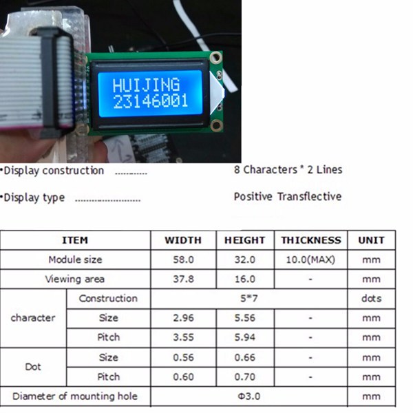aada856e-6563-41bf-bafb-a9e915bd920f 0802 LCD Module 8*2 Character Display Green LED Backlight For Arduino