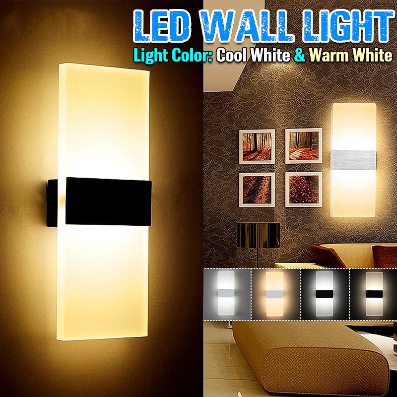 11W LED wall mount light fixture SMD 2835 acrylic decor bedside lamp aisle White 