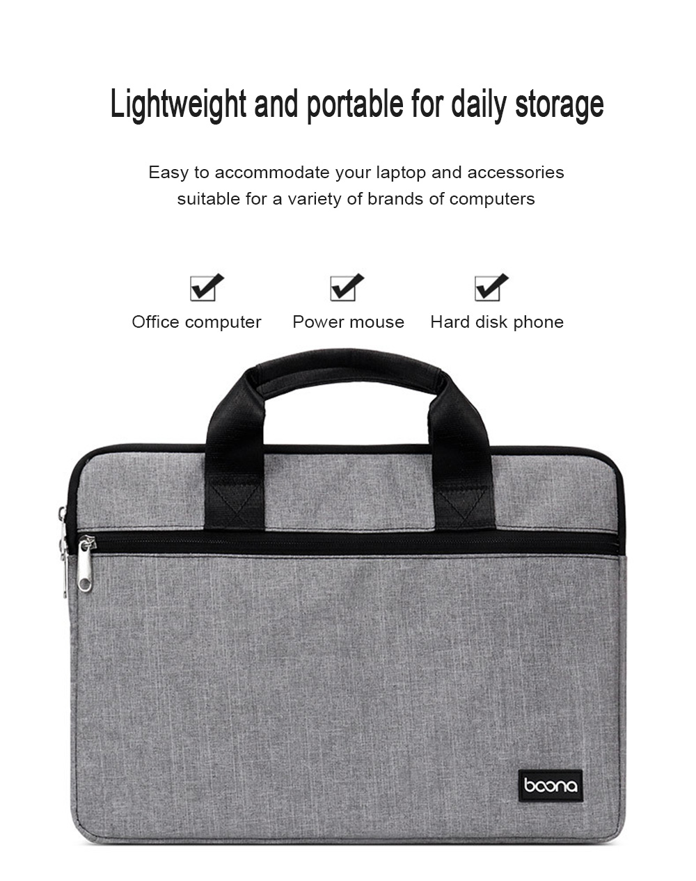 Gearmax Laptop Bag Notebook Black Gray Pocket  Bag 13.3 15.6 Nylon Sleeve  Case 