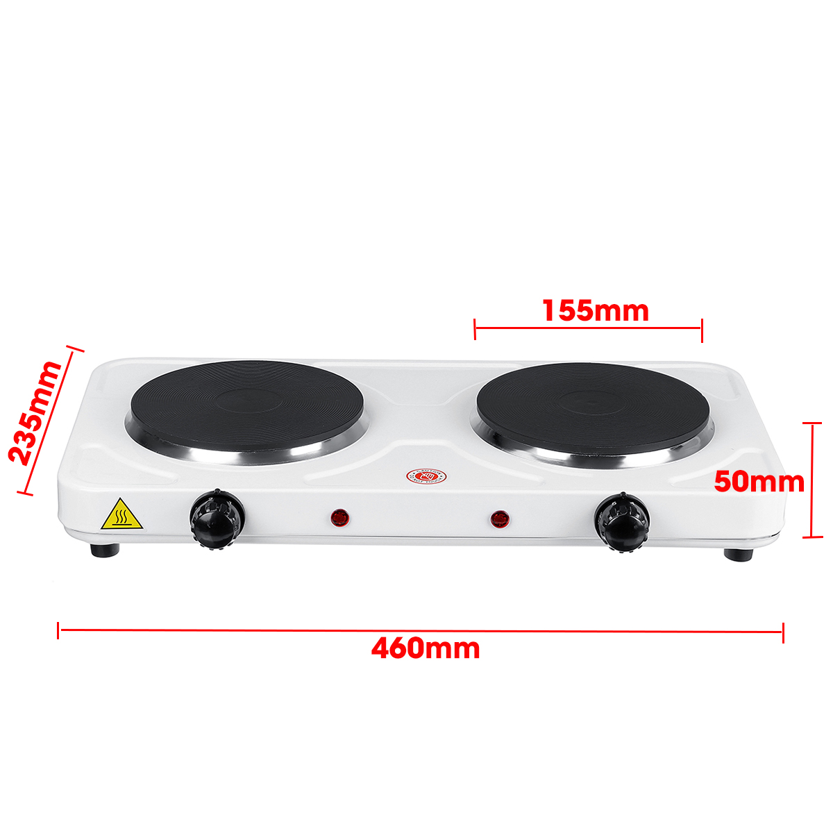 2000W Electric Double Burner Hot Plate Kitchen Camping Portable Stove Cooker