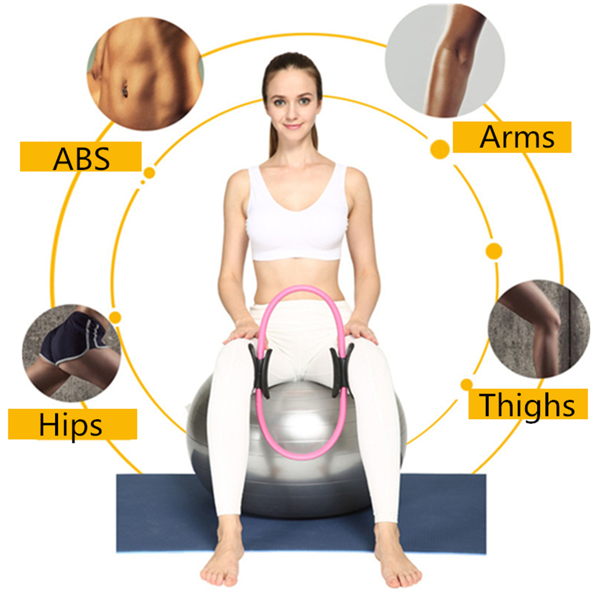 Grip Pilates Ring Magic Fitness Exercise Yoga Circle Fitness Training Tool 