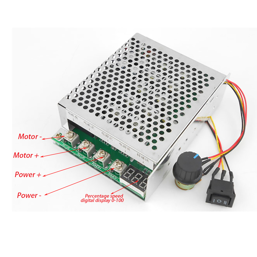 Meiyya Speed Controller,10V-55V 60A DC Motor Speed Controller Governor Reversing Direction Switch with Digital Display