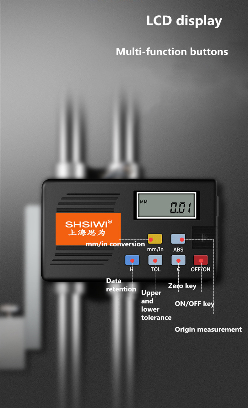 tegongse 0-300mm/0.2mm Digital Vernier Caliper 12 Inch LCD Display Micrometer Ruler 
