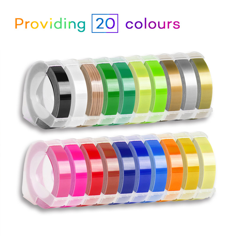 5 Clear Rolls Label Tape Compatible Dymo 3D Embossing Label Maker Tape 9mm x 3m 