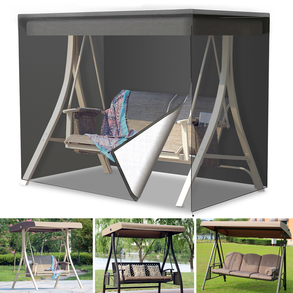 3 Seater Swing Seat Hammock Cover Outdoor Garden Patio Furniture Waterproof 420D
