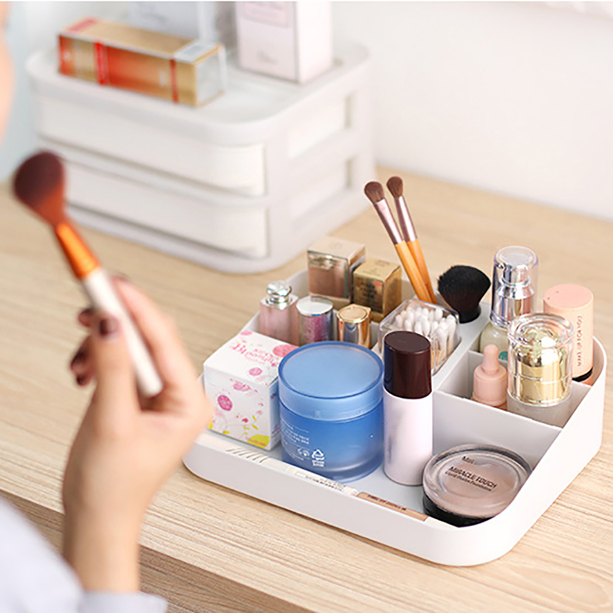 Other Office - Desktop Cosmetics Storage Box Plastic Makeup Organizer ...