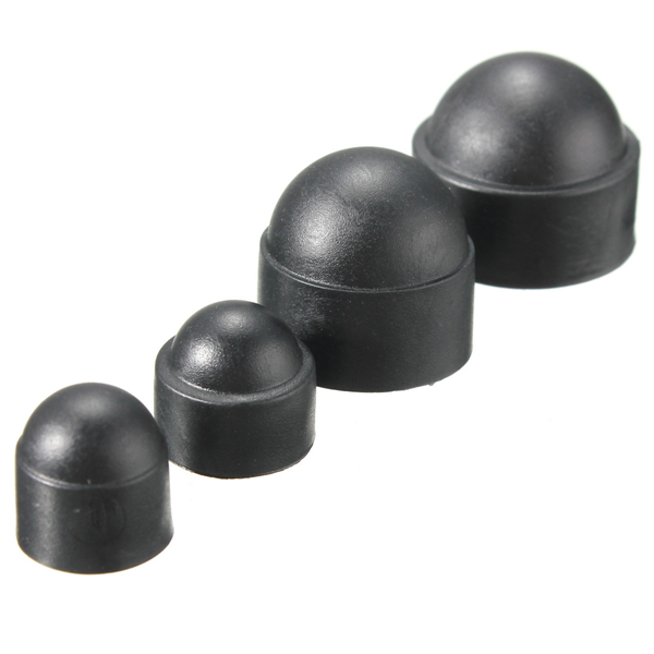 Jadeshay Nut Protection Cap-145pcs Bolt Nut Protection Cap M4 M5 M6 M8 M10 M12 Black Rubber Acorn Nut Set