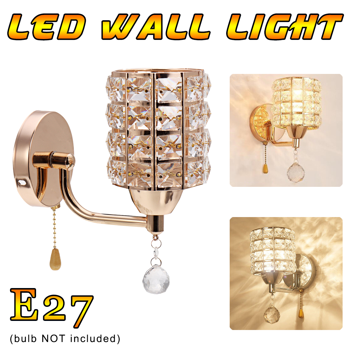 AC85-265V E27 LED Wall Light Modern Glass Decorative Lighting Fixture Lamp 