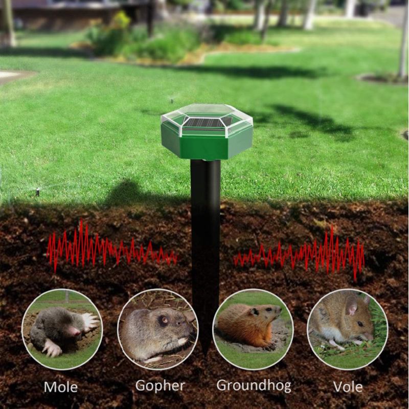 4X Solar Powered Ultrasonic Sonic Mouse Mole Pest Rodent Repeller Repellent Yard 