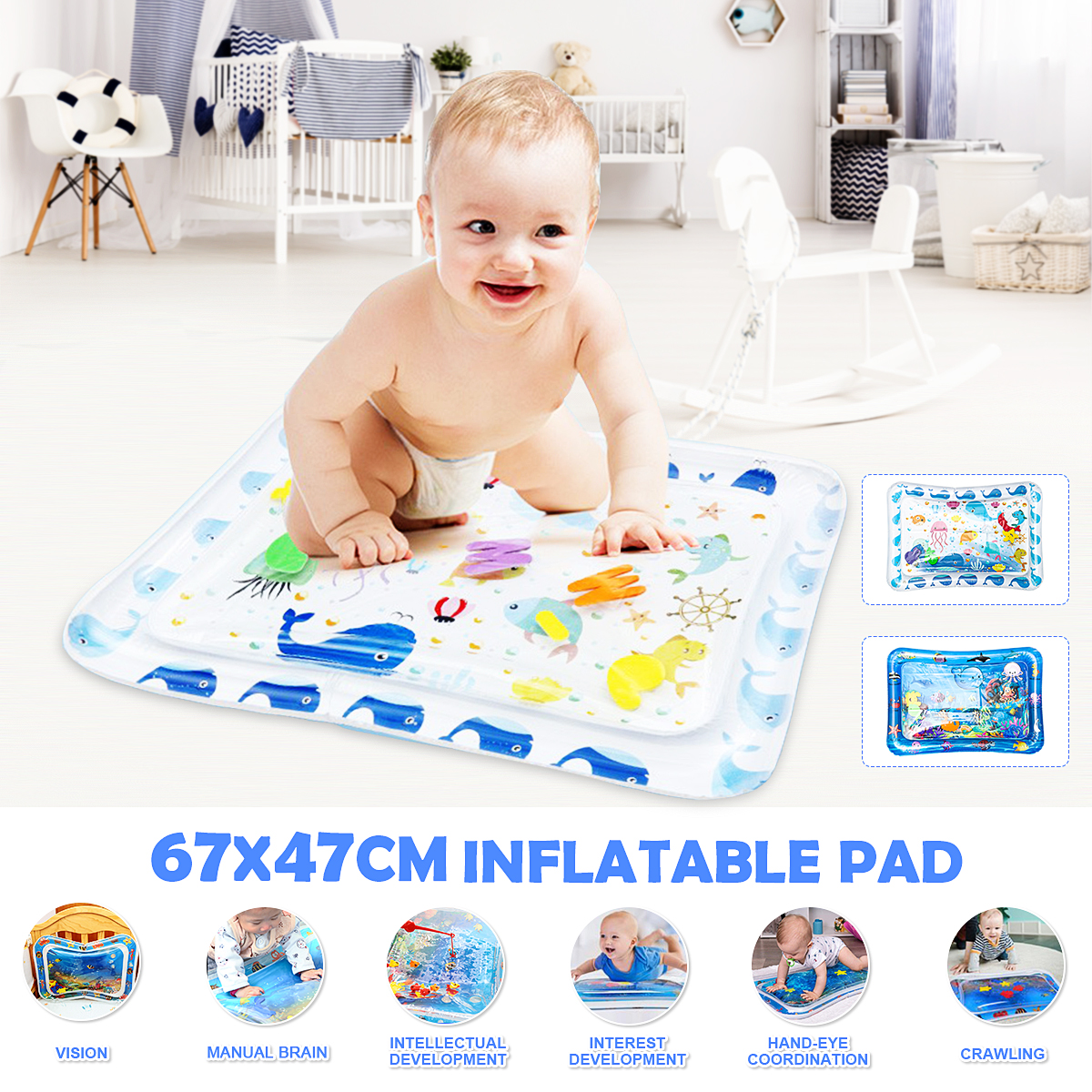 Inflatable Baby Water Mat Early Education Improve Learning Skill Toys for Kids Gift - Photo: 2