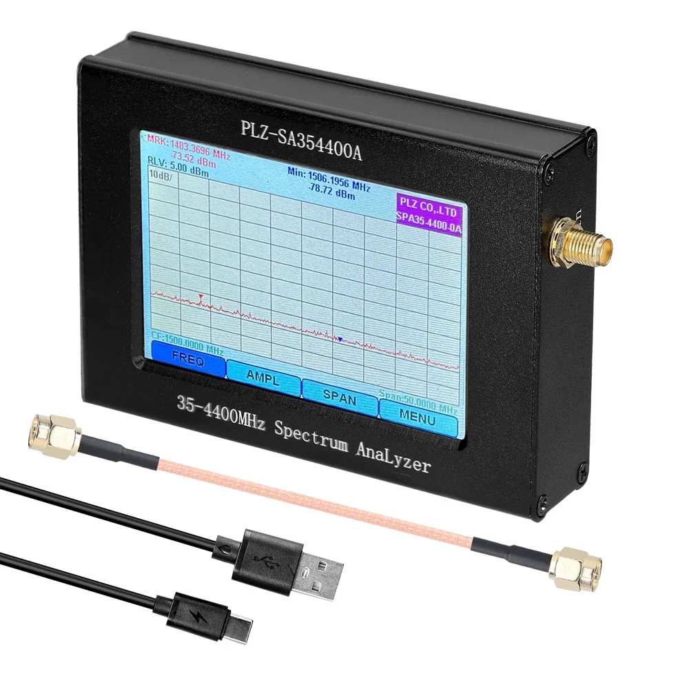RF Signal Generator GS-100 Handheld Spectrum Analyzer 35MHz-4400MHz 4.3" LCD 