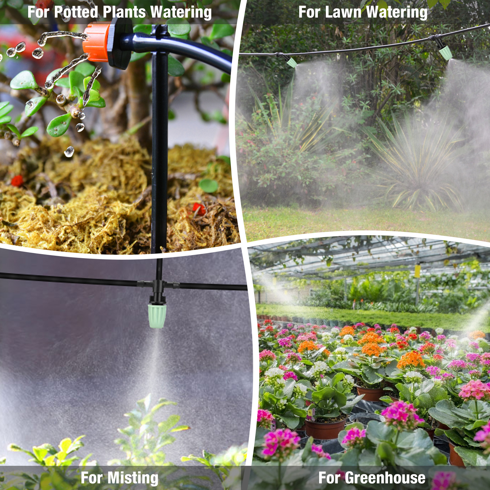 10-25M MICRO IRRIGATION KIT DRIP WATERING SYSTEM GREENHOUSE PLANTS GARDEN TOOL