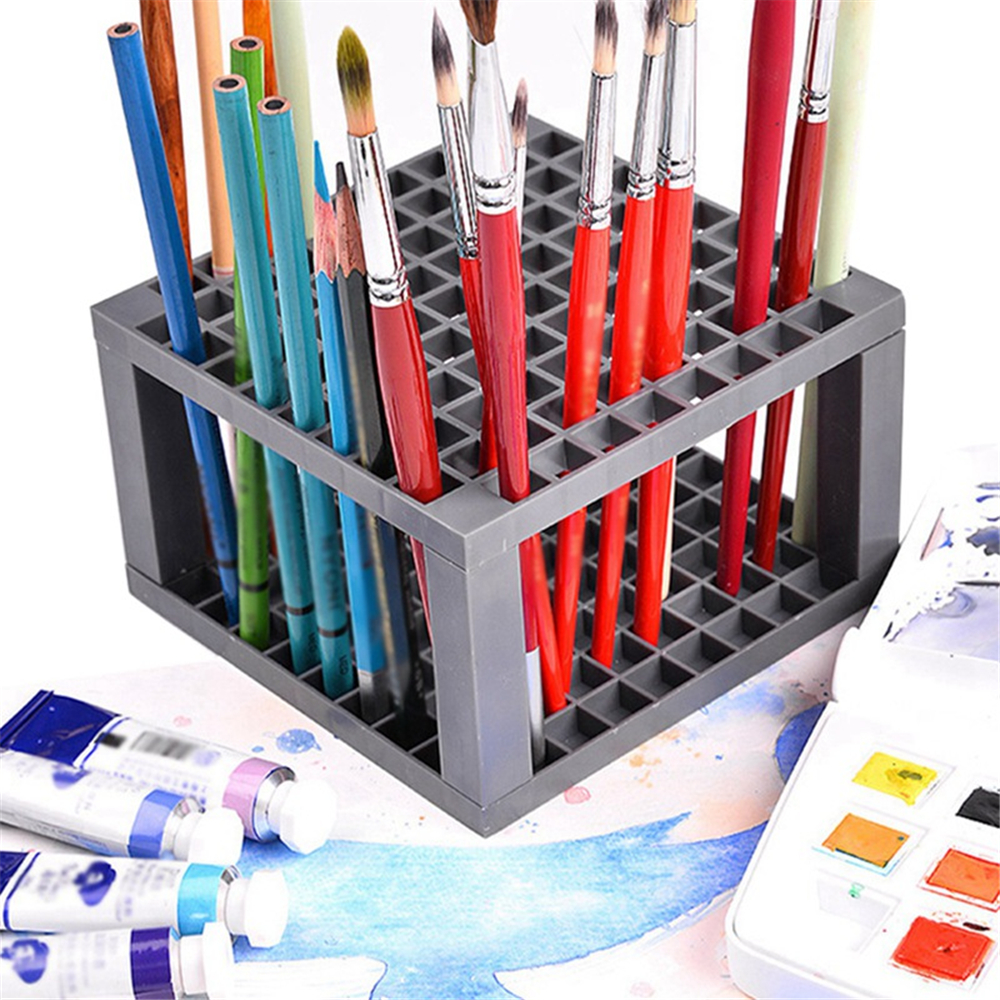 96 Hole Plastic Pencil & Brush Holder Desktop Collectibles Office Supply Storage 