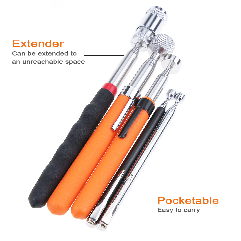 LED Retractable Magnetic Pickup,Telescopic Magnetic Pen with Light,Universal Strong Magnetic Pickup Suction Rod,Telescopic Magnet Stick,Magnetic Telescoping Pickup Rod Tool for Small Places