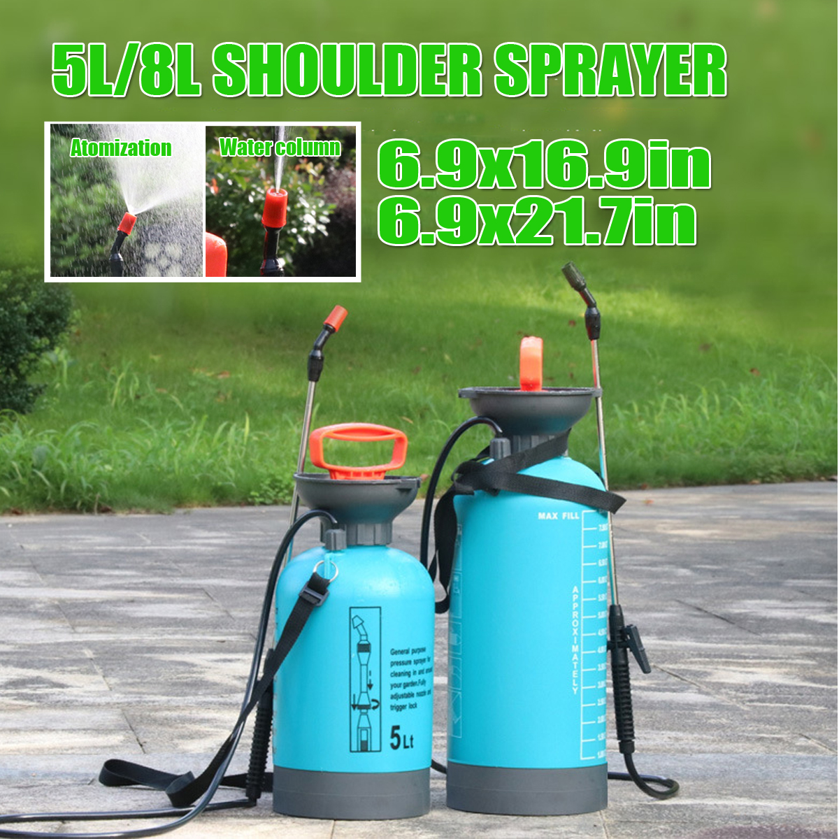 5 LITRE Garden Pressure Sprayer Fence Spray Chemical Weed Pump Spray Bottle Lawn 