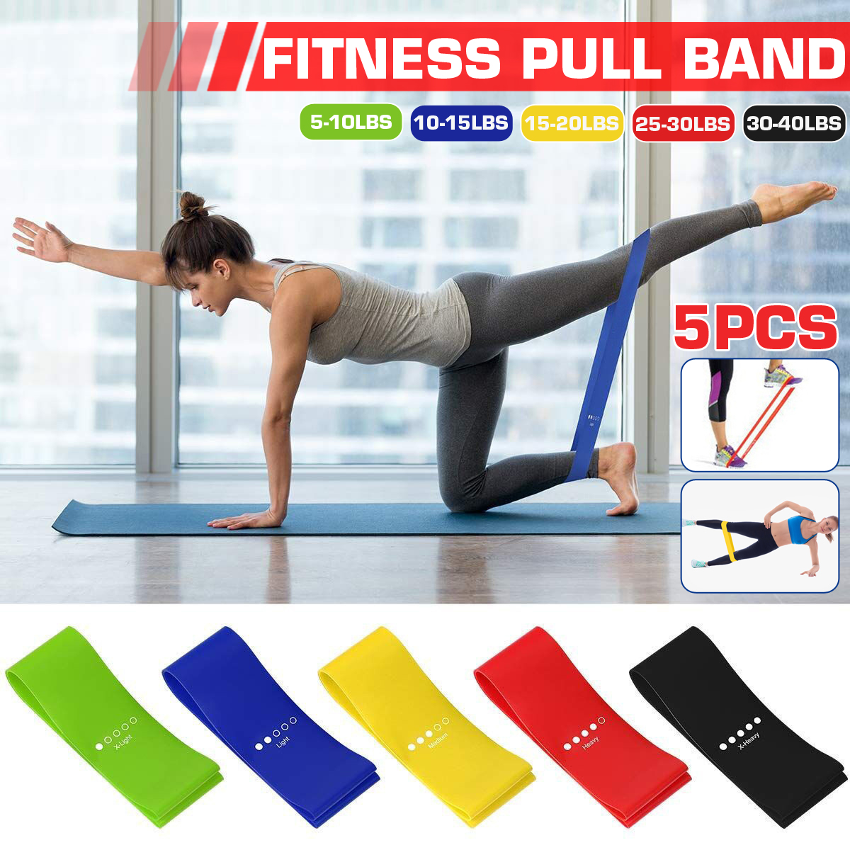 5pcs Yoga Exercise Fitness work out Equipment Womens Ladies Yoga Starter Kit U0 