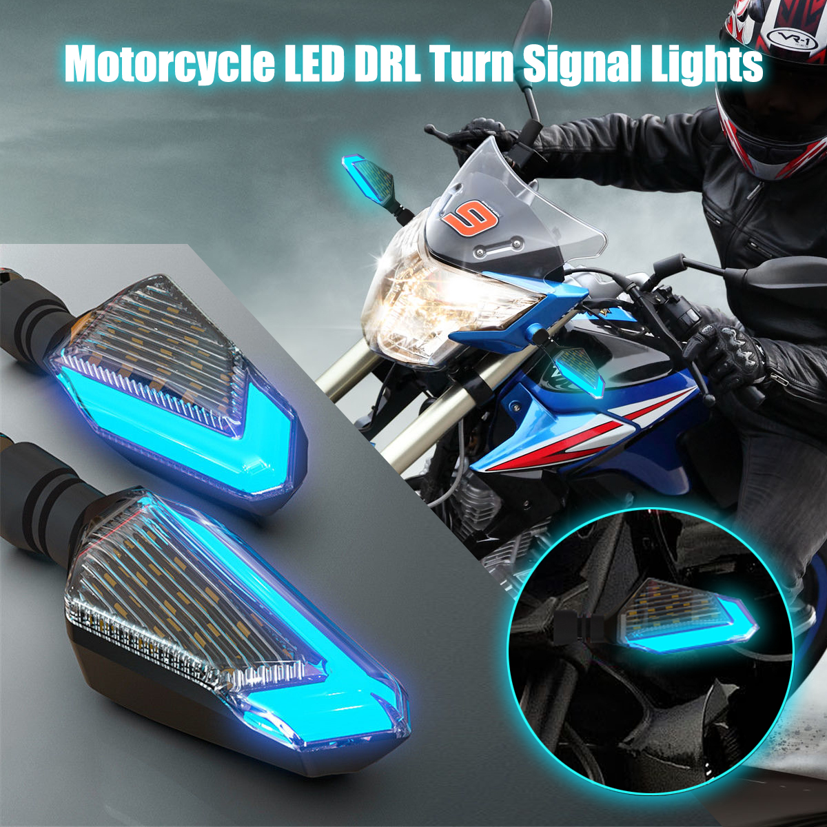 2PCS Motorcycle Signal lights steering motorbike LED turn signal Daytime lights 