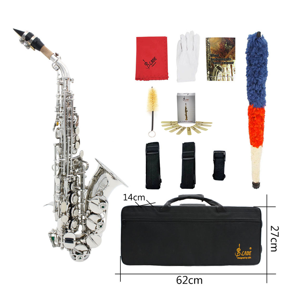 Slade Saxophone Alto Instrument E Fall Saxophone for Beginner with Cleaning Accessories - Photo: 9