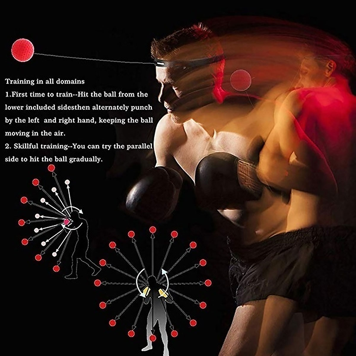 Boxing Head Band Speedball Fight Ball Training Reflex Speed Punch Exercise Sport 