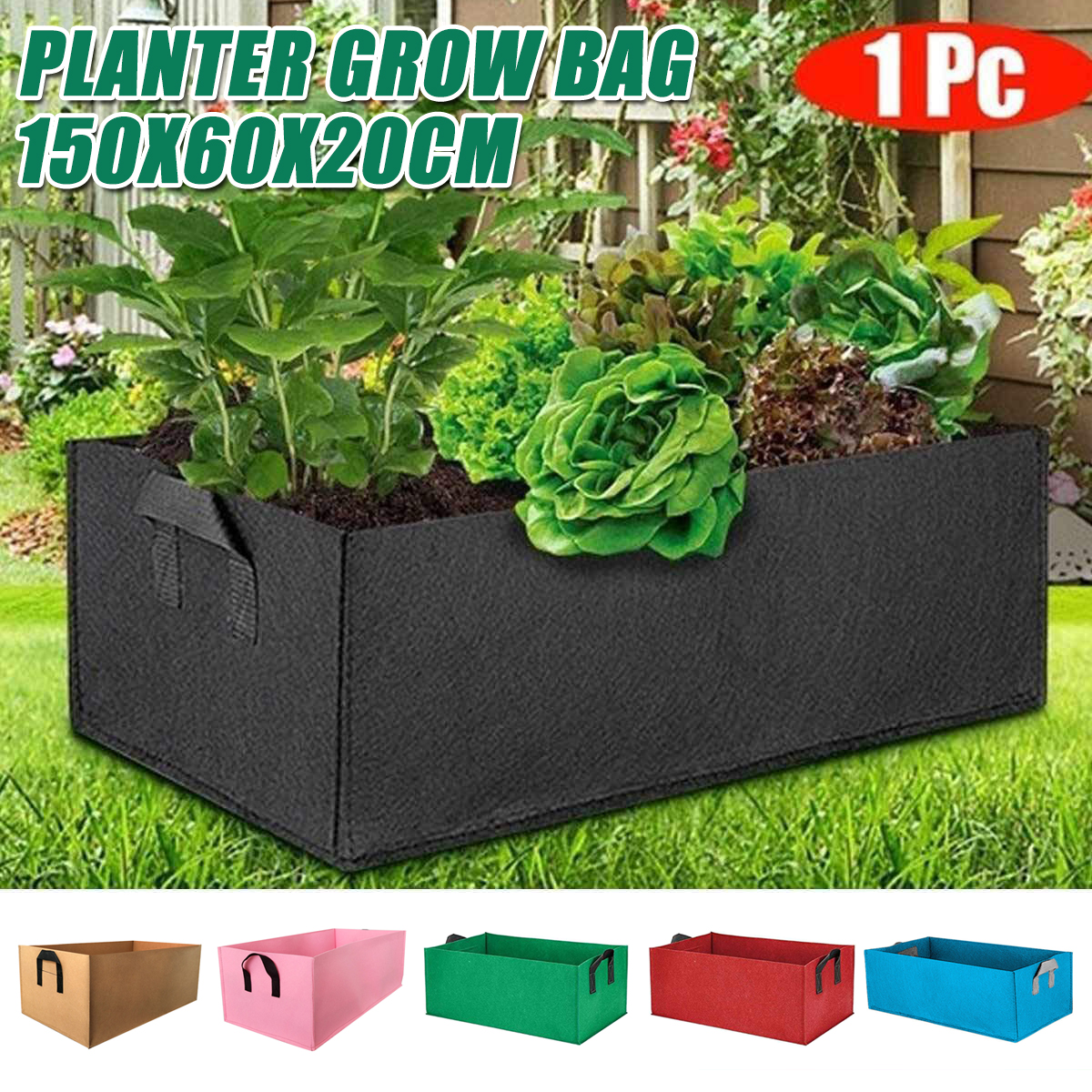 measuring & levelling - garden planting grow bag 150x60x20cm fabric