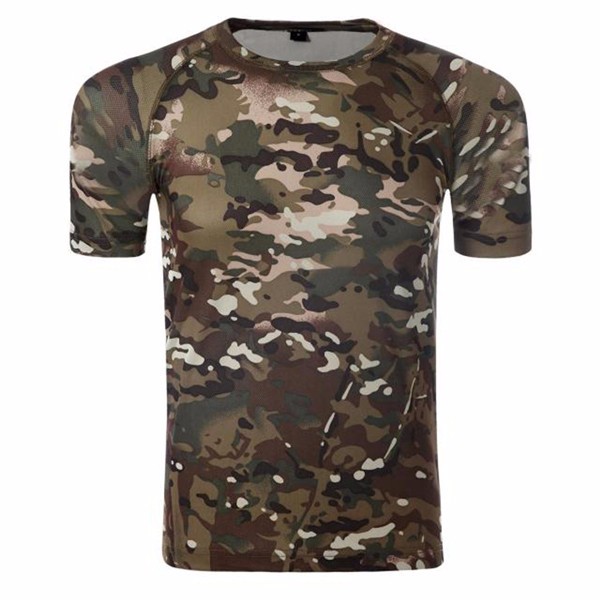 Mens Army Military Tactics Camouflage T-shirt