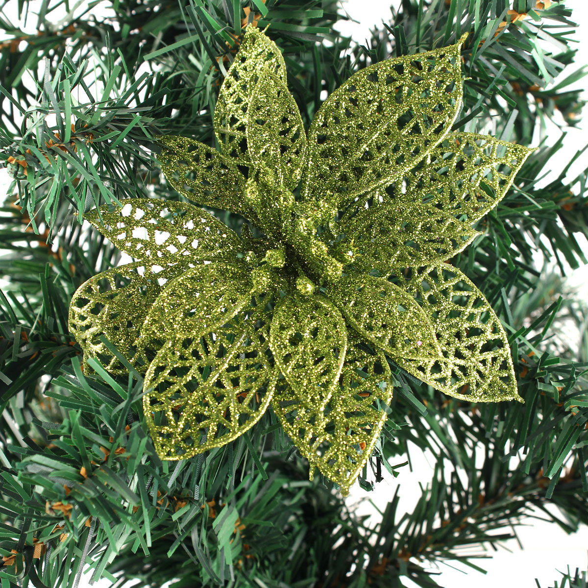 Christmas Decoration Flower Glitter Leaves Party Deocration