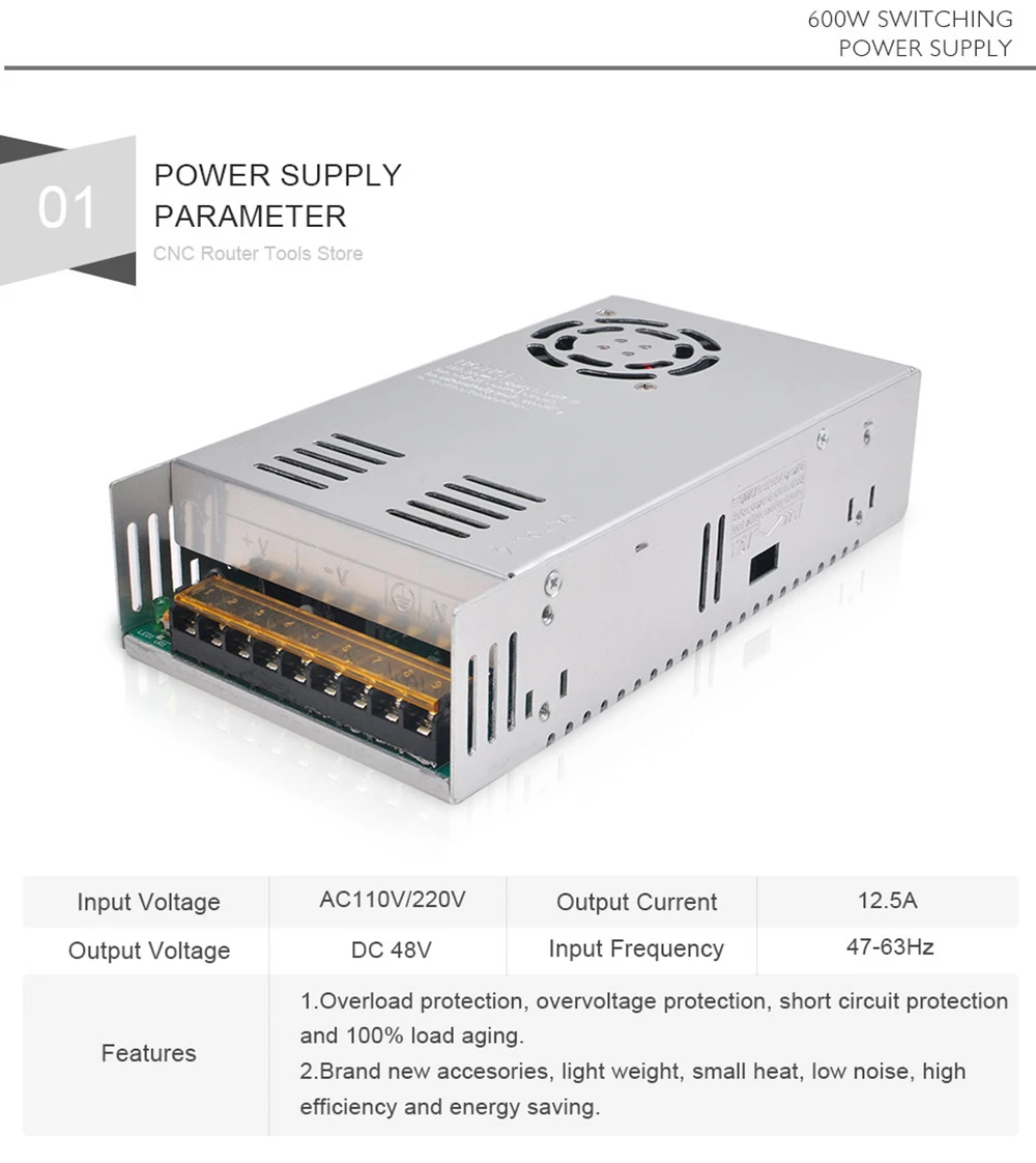 DC48V 8.3A 400W High-speed Air-cooled Spindle Dedicated Power Supply 
