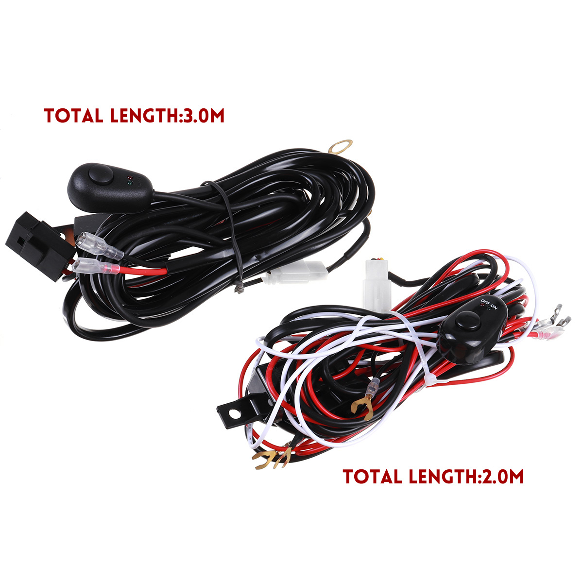 NEW 12V 3m Twin Harness Wiring kit Includes Switch & Relay for Spot/Fog Lights