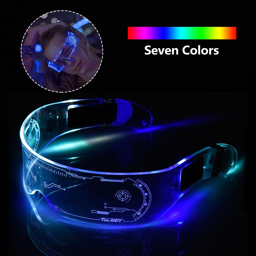 Seven Color Light-up Future Technology Glasses Cosplay Toys Party Props