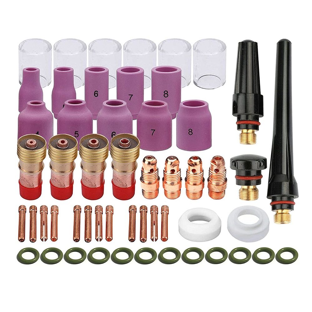 1.6mm 1/16 TIG Welding Torch Stubby Gas Lens #12 Pyrex Cup Kit For Tig WP-17/18 