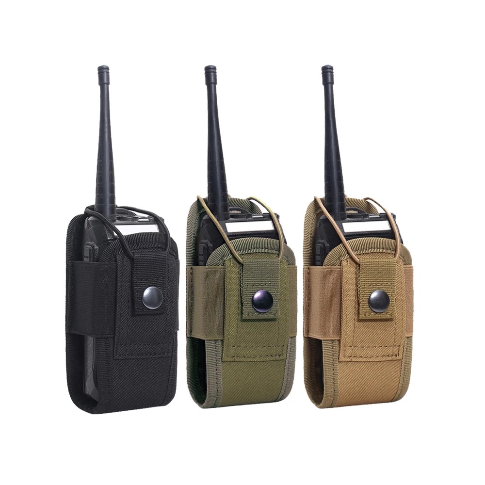 Outdoor Camo Holder Bag Molle Tactical Military Radio Walkie Talkie Pouch Pocket 