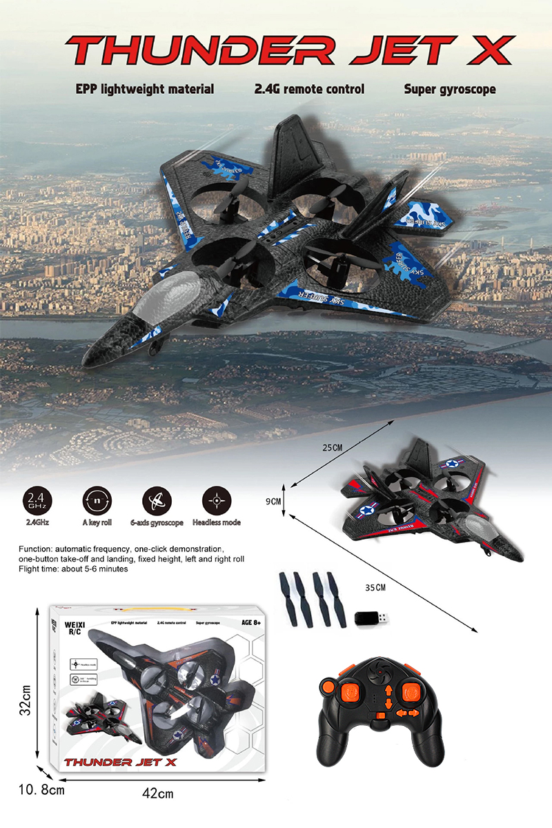 THUNDER JET X LC222 250mm Wingspan RC Airplane 2.4Ghz 2CH EPP Remote Control Fixed Wing Drone Aircraft RTF - Photo: 2