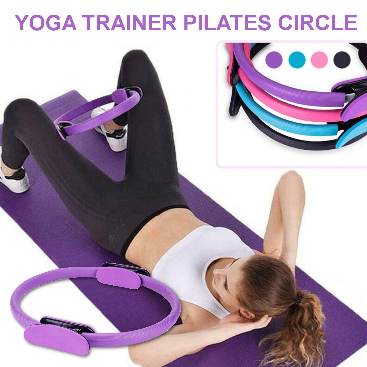 Pilates Ring Dual Grip Fitness Weight Exercise Yoga Circle Body Trainer Tools 