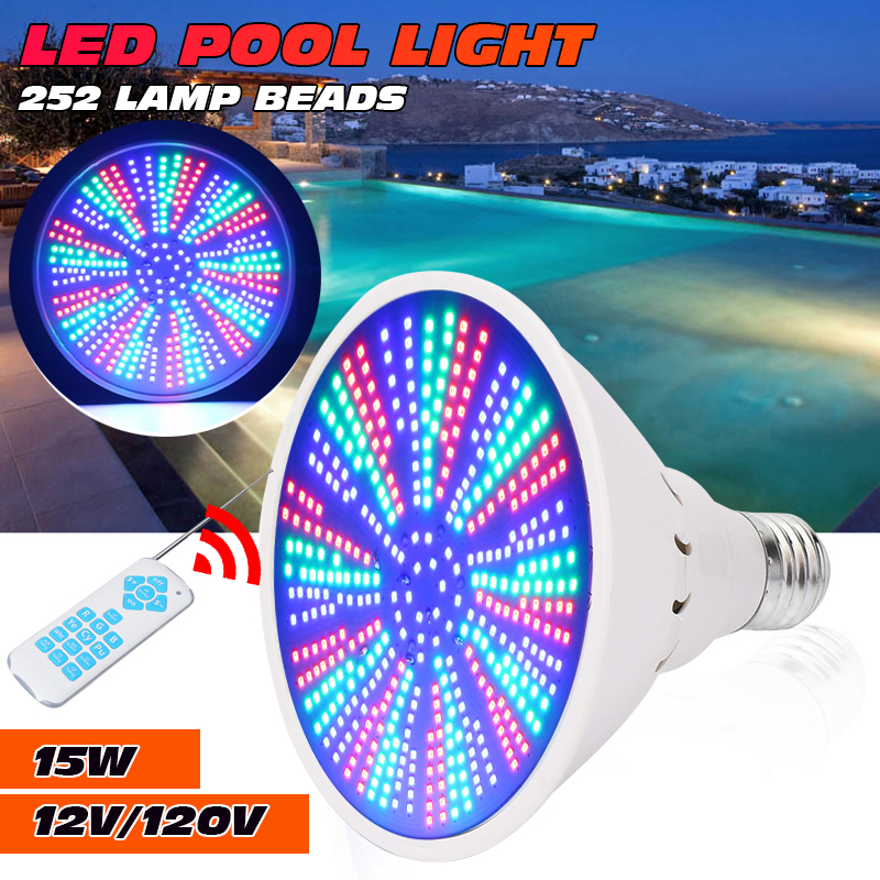 12V/120V RGB Color Change 252LED Underwater Swimming Pool Light Lamp IP68 