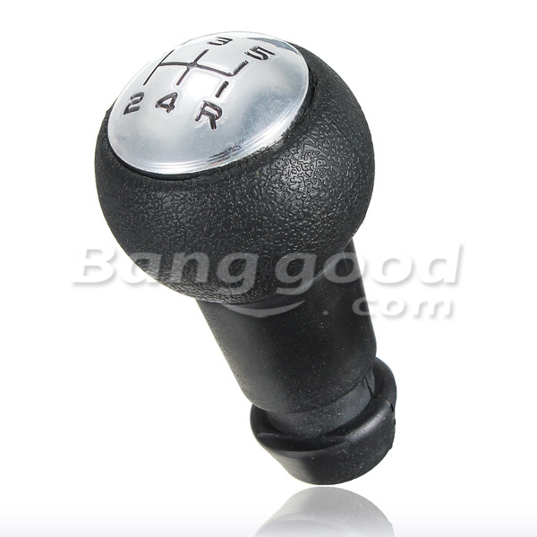 Black Eco Leather Gear Knob Stick 5-Speed fit PEUGEOT 107 206 207 306 406 407