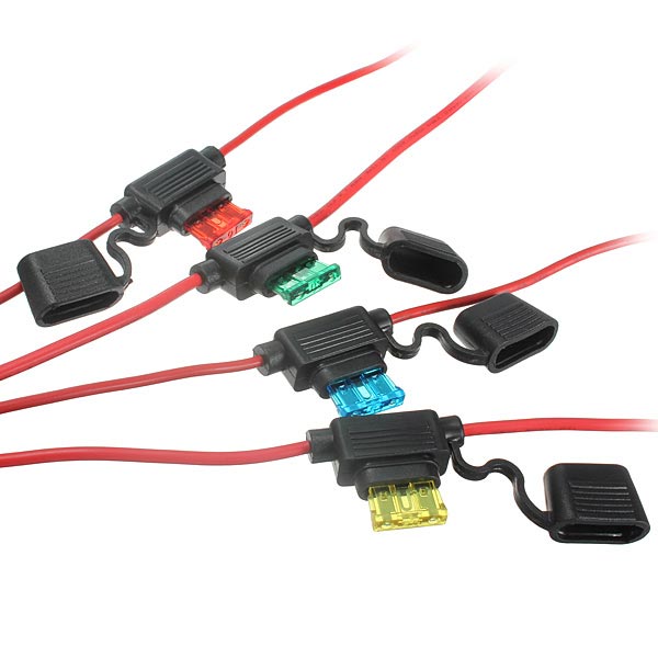 Waterproof car fuse holder 5/10/15/20/30A Amp In Line Blade Fuse Holder with 10 pcs fuse 