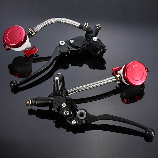 Motorcycle Clutch Lever,Left Motorcycle Hydraulic Clutch Lever Master Cylinder Straight Push Brake Pump Orange  