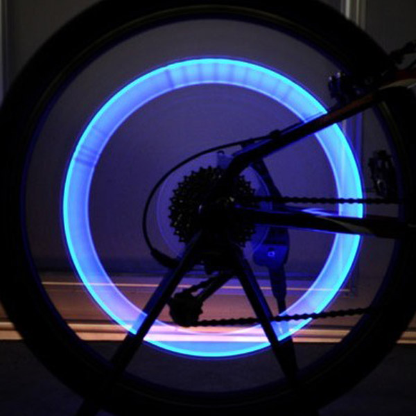2x 4x LED NEON VALVE DUST CAP LIGHT CAR BIKE BMX WHEEL TYRE SPOKE SAFETY LAMP