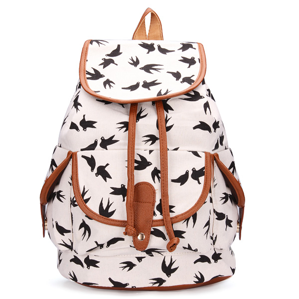 Mr.Weng Saturday Morning Printed Canvas Backpack For Girl and Children 