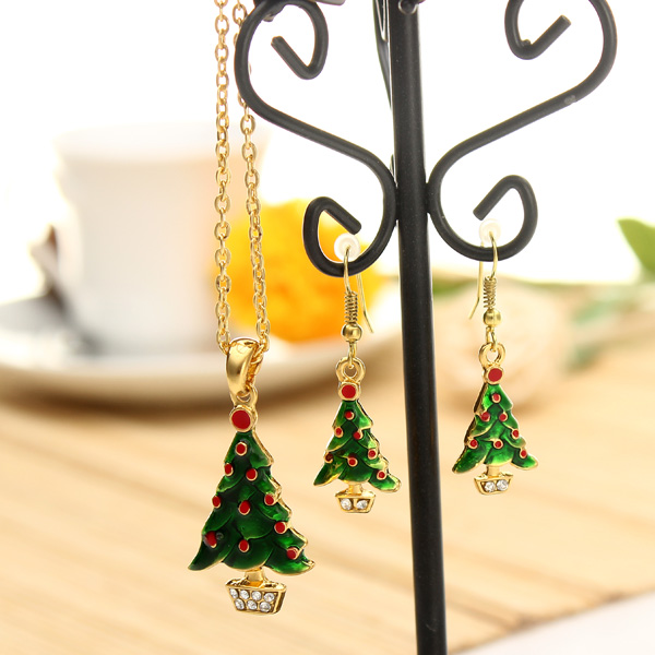 Christmas Enamel Jewelry Set